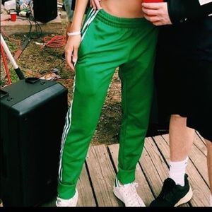 Adidas Originals Green Stripe Joggers Size Small